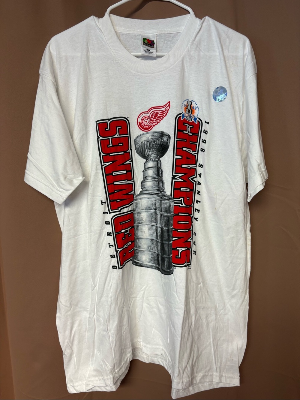 VTG 90s NHL Detroit Red Wings T-shirt Size XL 1998 Stanley Cup Single Stitch